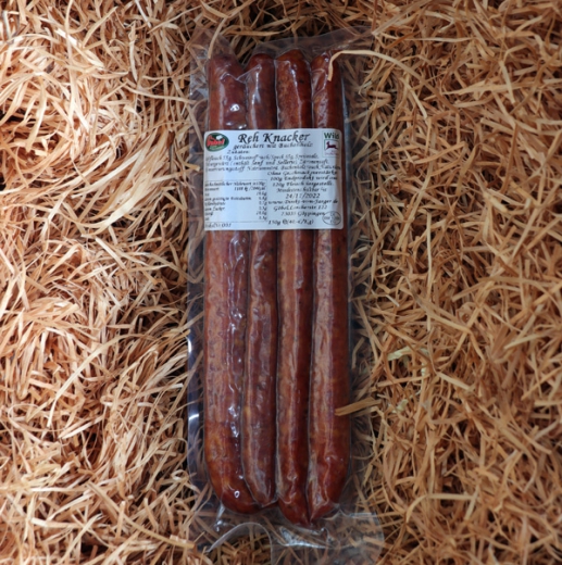 Rehknacker (Meterwurst) geräuchert mit Buchenholz, ca.100g