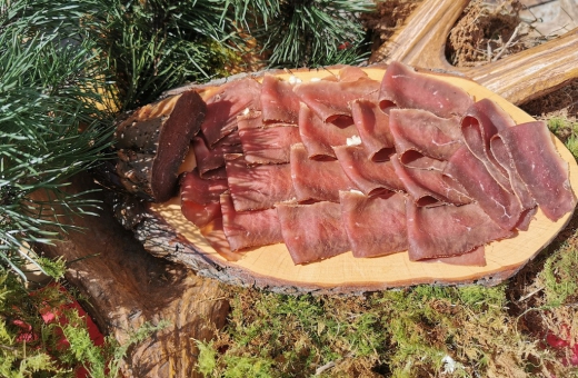 Rauchfleisch von der Hirschkeule in Scheiben, ca. 100g