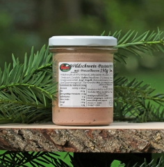 Wildschwein Pastete mit Preiselbeeren 190g Glas