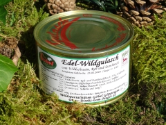 Edel-Wildgulasch vom Reh, Hirsch und Wildschwein 400g Dose